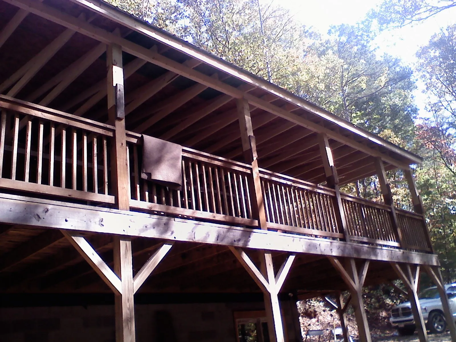 Timber framing under a new elevated porch and deck — Roof Leak Repair in Shawboro by Roofing Brothers